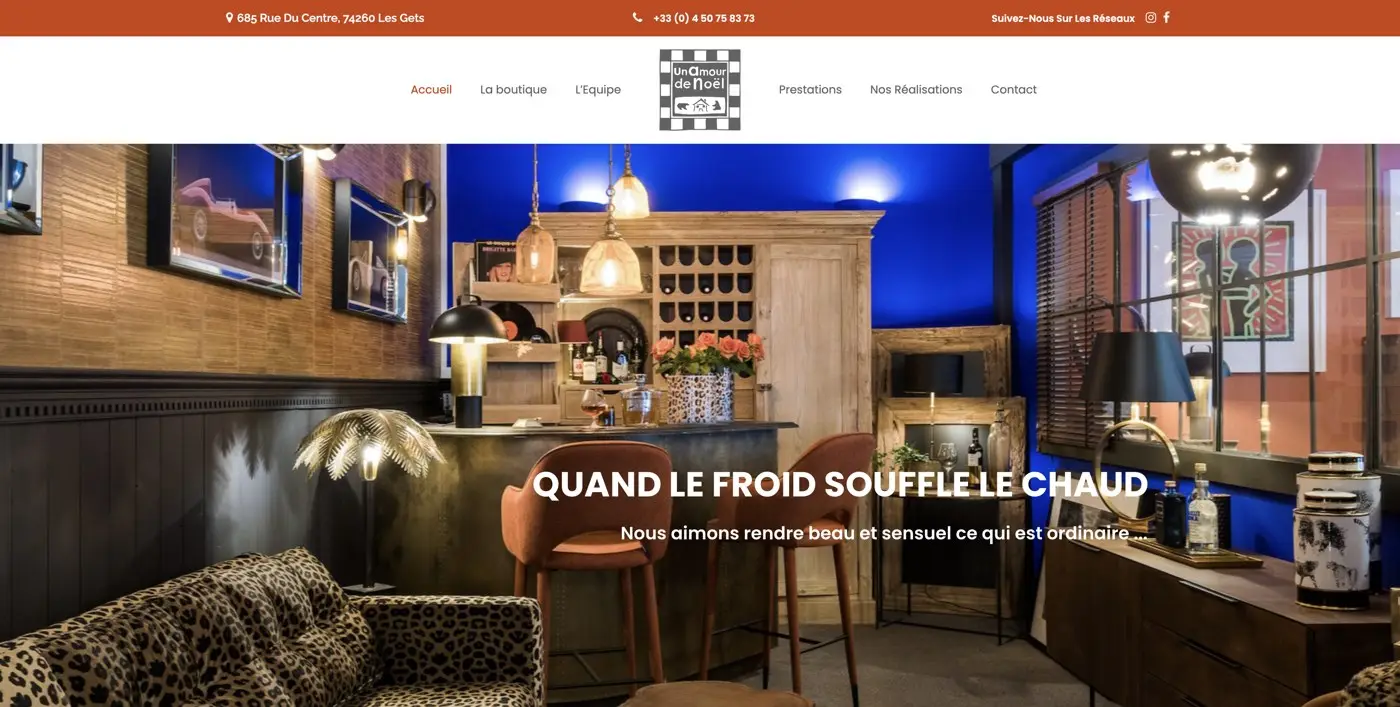 Aperçu du site Un amour de Noël